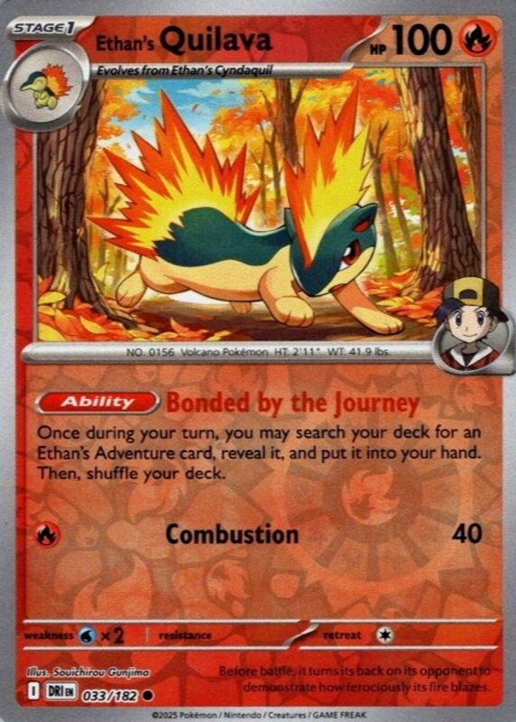 033-182 Ethan's Quilava (Reverse Holo) 033/182 Ethan's Quilava (Reverse Holo) - obrazek 1