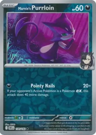 130-182 Marnie's Purrloin (Reverse Holo) 130/182 Marnie's Purrloin (Reverse Holo) - obrazek 1