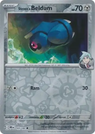 143-182 Steven's Beldum (Reverse Holo) 143/182 Steven's Beldum (Reverse Holo) - obrazek 1